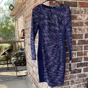 Ralph Lauren long sleeved dress, navy blue with white, new with tags, size 2
